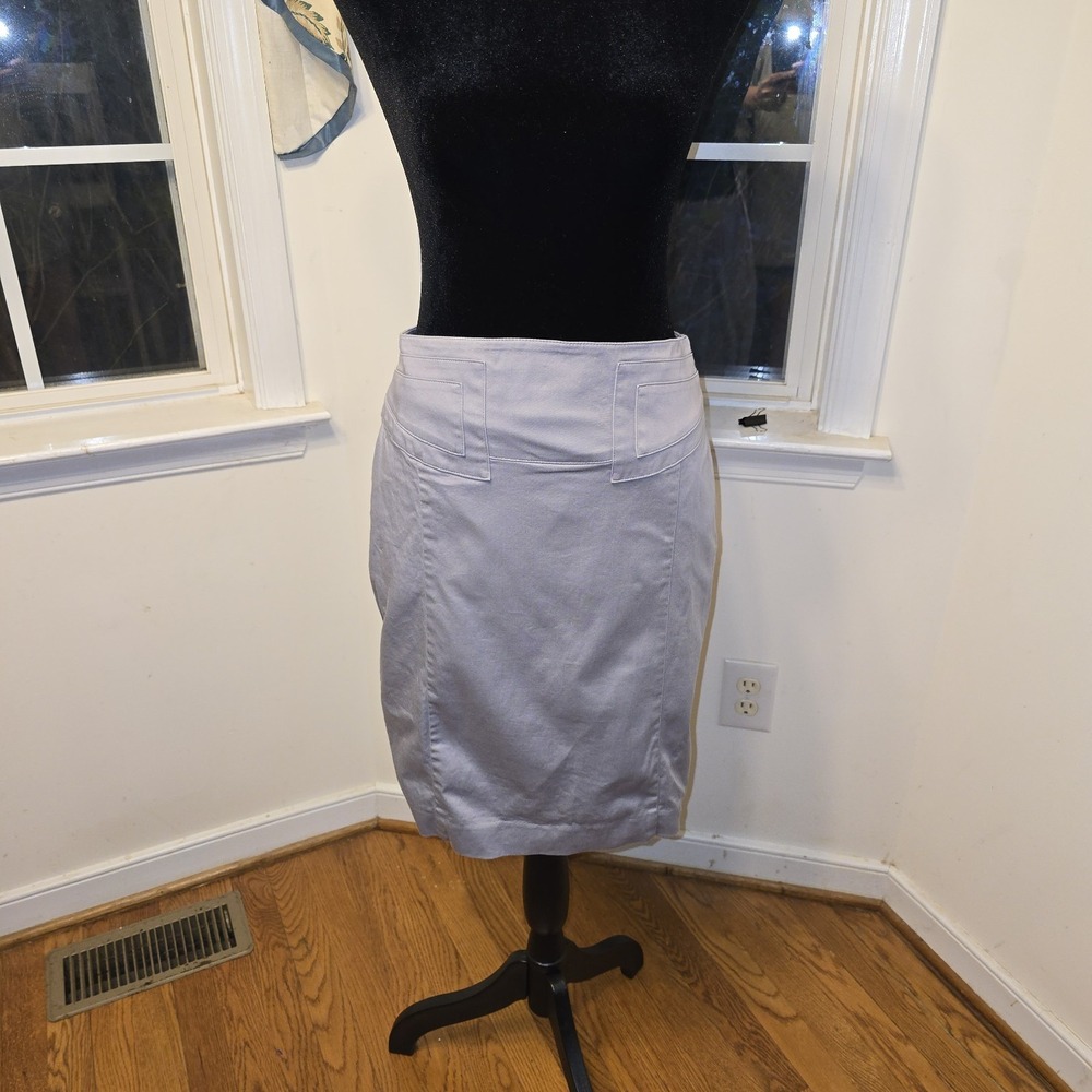 Express Pencil Skirt Womens Size‎ 4 Neutral Solid Gray Decorative Buckle Lined